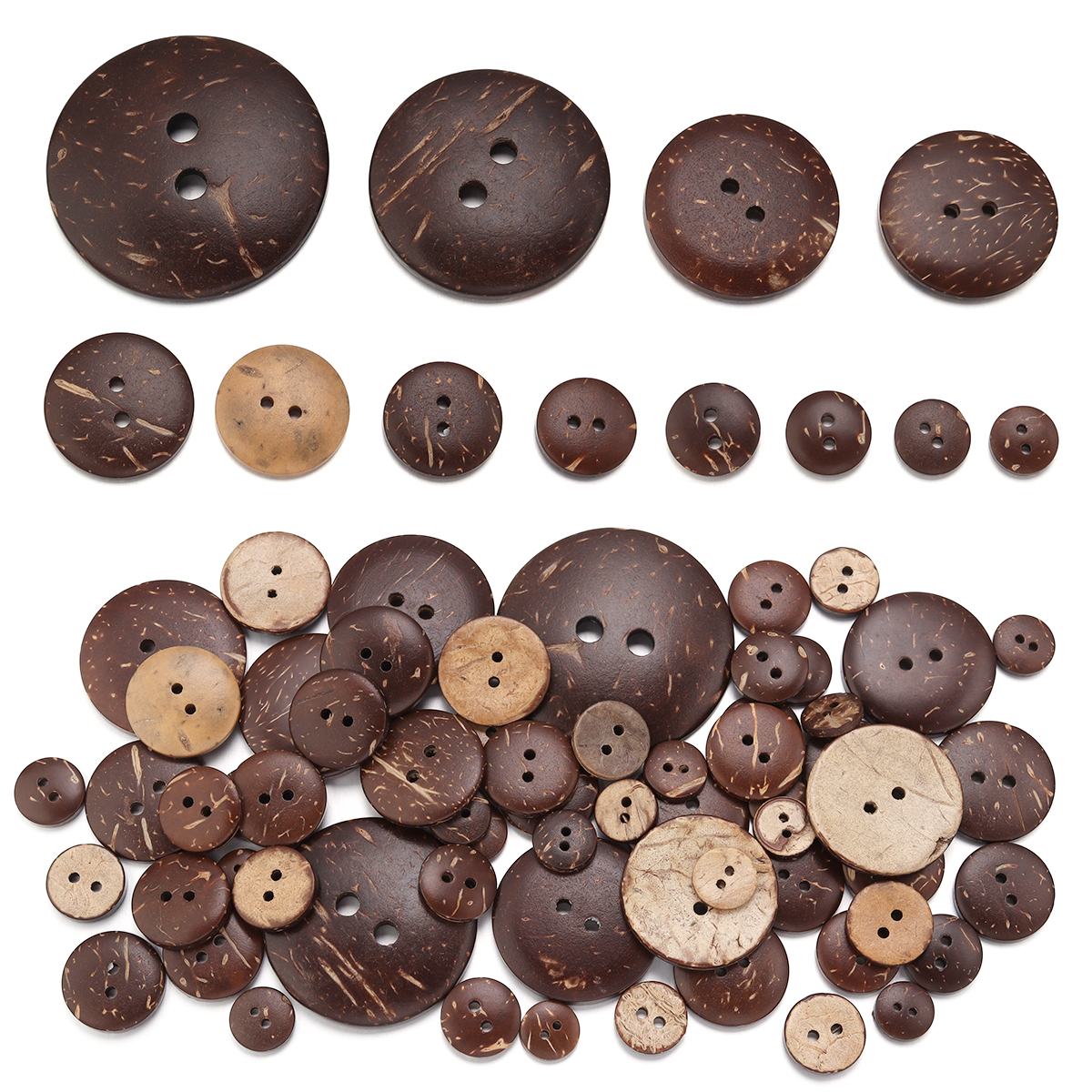 Home Decor Manufacturers - 10-100Pcs Natural Coconut Shell Button Round