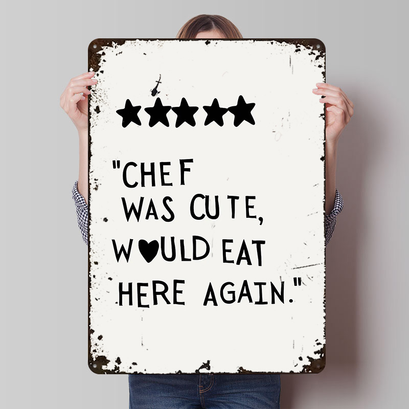 Review Home Decor - Cute Chef Review Art Print Metal