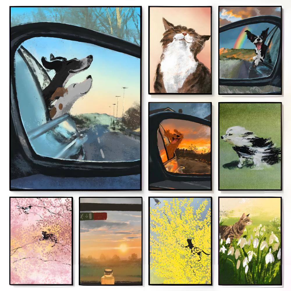 Home Decor Express - Expressive O-Oil Painting Animals Classical Pet