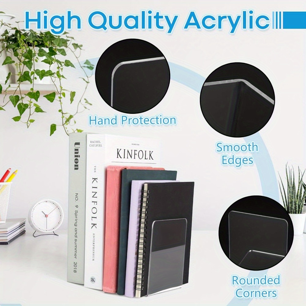 4/8pcs Set Clear Acrylic Booke – обзор и цена Aesthetic Bookend