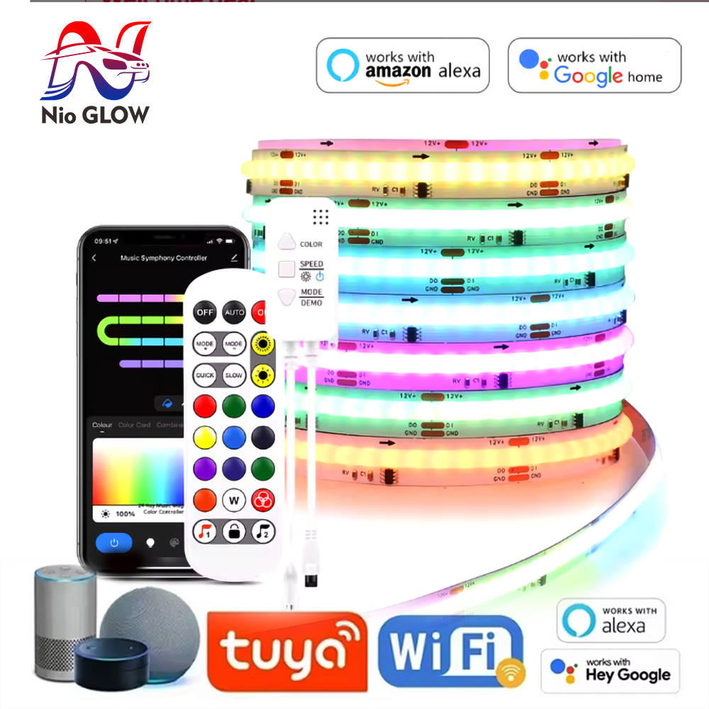 Tuya WiFi WS2811 RGBIC COB LED – обзор и цена Home Decor Free App