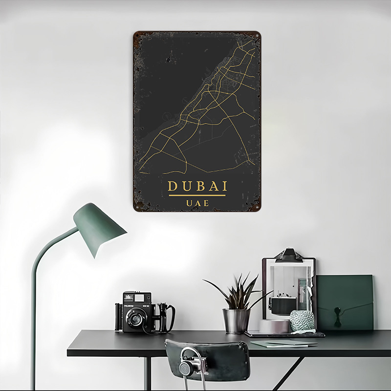 Dubai UAE Map Art Printed Post – обзор и цена Home Decor Uae