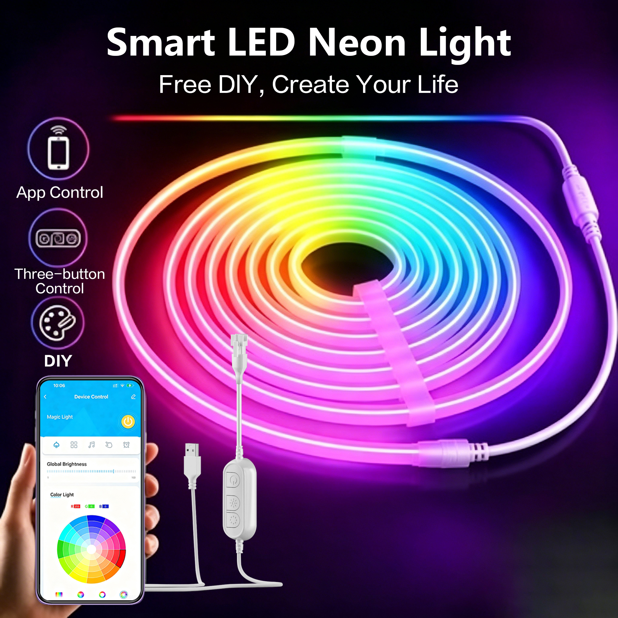 5M RGB Color Changing Neon Lig – обзор и цена Home Decor Free App