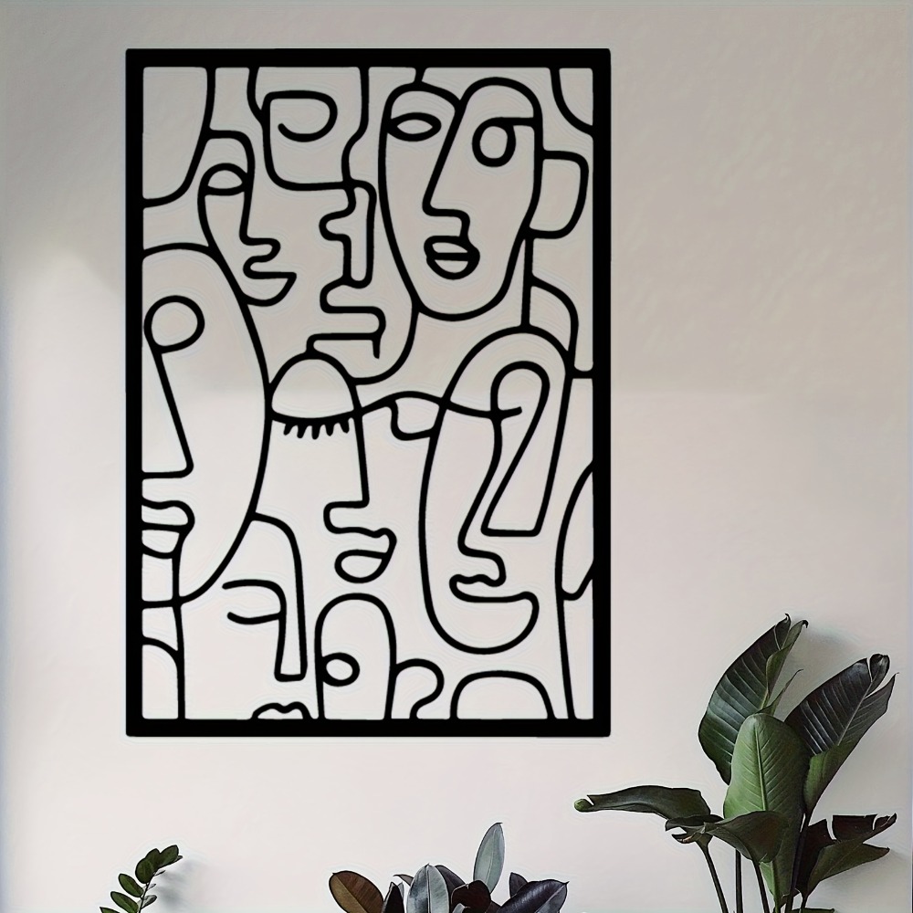 1pc Abstract Faces Iron Wall A – обзор и цена Home Decor Express